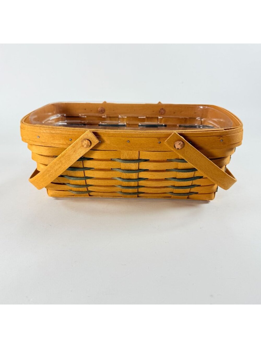 Longaberger 1996 Heritage Collection Basket w/Plastic Protector Rectangle USA